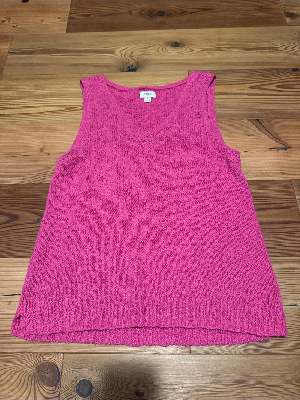 J. Crew Pink Sleeveless V-Neck Knit Tank